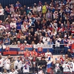 OSTRAVA, CZECH REPUBLIC - MAY 2: Fans cheer on Team Slovakia as they take on Team Denmark during preliminary round action at the 2015 IIHF Ice Hockey World Championship. (Photo by Richard Wolowicz/HHOF-IIHF Images)

